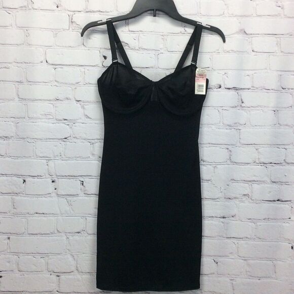 Vintage Weight Watchers In Control Instant Body Shaping Bra Slip Size 36D Black - Picture 1 of 10